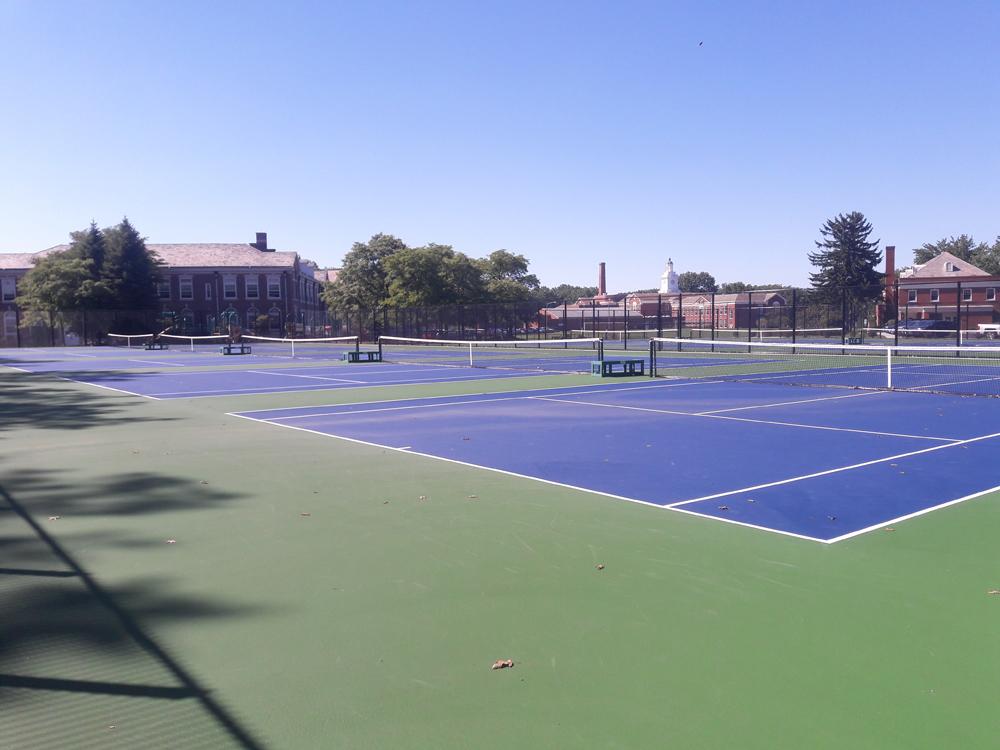 The new tennis courts opened after construction started in June. The dedication ceremony highlights the value of tennis to the Shaker community.