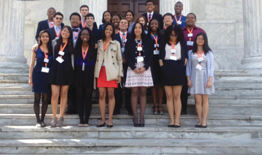 Senior Tiara Sargeant won the Princeton Prize in Race Relations from Princeton University for her program that connects inner-city and suburban youth. As part of her award, she received a free trip to a symposium on race relations at Princeton University. Here she is pictured with this years 23 other recipients.