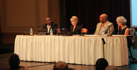 Family Engagement speakers Hutchings, Directpr of Communication Lynne Kulich, Director of Research and Accountability Dale Whittington and Director of Student of Affairs Ouimet Smith discussed changing state testing requirements and the state report card, in addition to overviewing the Strategic Plan