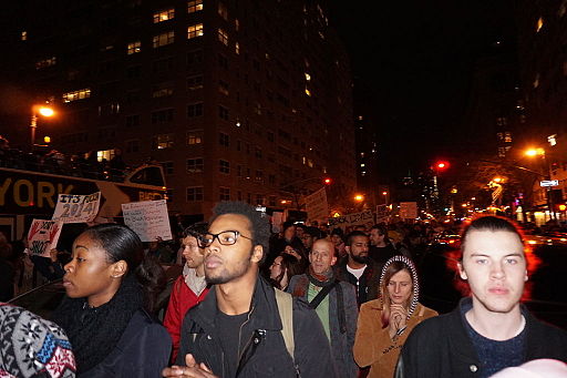 Protestors march in New York City Nov. 25 after a grand jury did not indict former Ferguson police officer Darren Wilson for the shooting death of Michael Brown. 