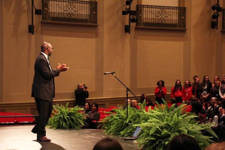 Superintendent Gregory C. Hutchings, Jr. gives his second State of the Schools speech Feb. 10, 2015.