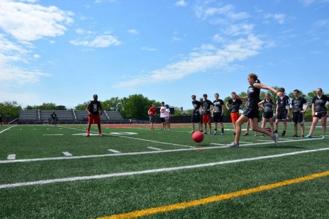 A participant goes in for a kick during Shaker's fourth-annual Kick-It event in 2014.