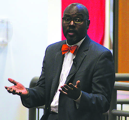 Superintendent Gregory C. Hutchings, Jr. convened a PTO forum May 21 at the high school to address teachers', students' and community members' concerns about various administrative moves and teacher morale.