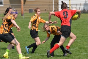 Senior Rachel Elson plays in a game against Amherst.