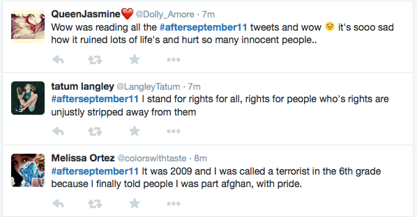 Social media was filled with #AfterSeptember11 tweets all throughout the day.
