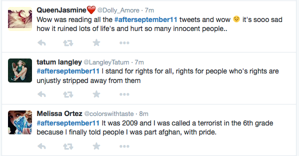 Social media was filled with "#AfterSeptember11" tweets all throughout the day.