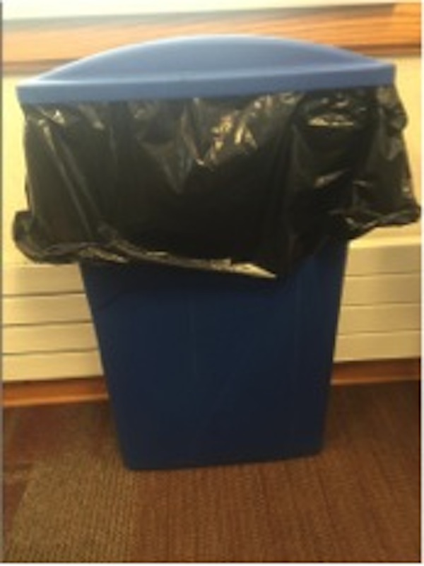 Un marked recycling bin in the upper cafeteria Sept. 9, 2015.