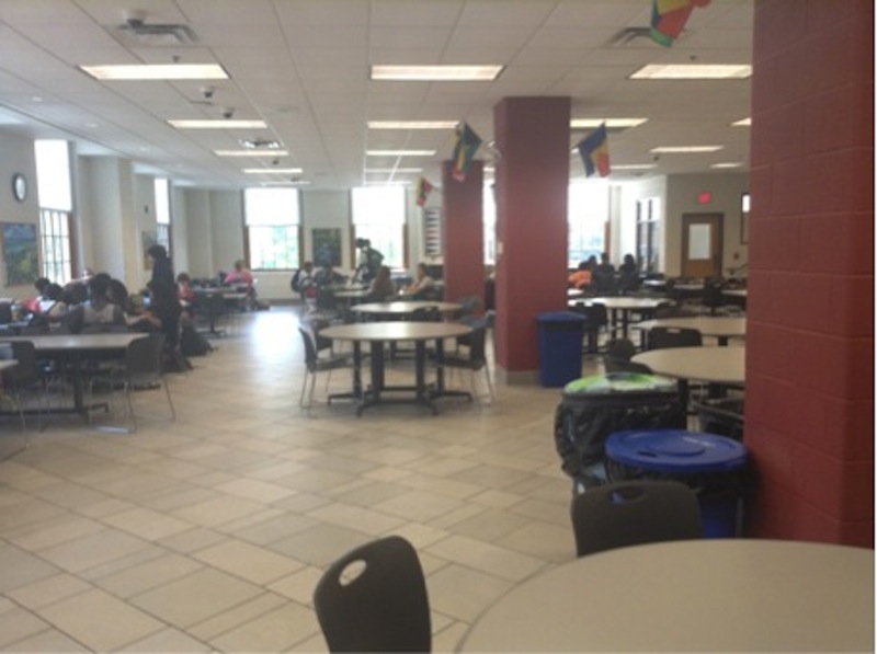 The first floor cafeteria during eighth period lunch at 1:29 PM Sept. 8, 2015.