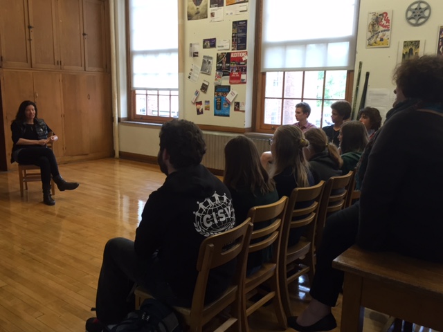 Director Jamie Babbit speaks to theater and GSA students in Room 130 after school today. She encouraged female students and students of color to pursue directing careers because the industry lacks diversity.