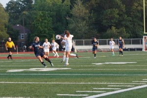 Senior Captain Abbey Bugenske receives a ball in a Sept. 3 game.