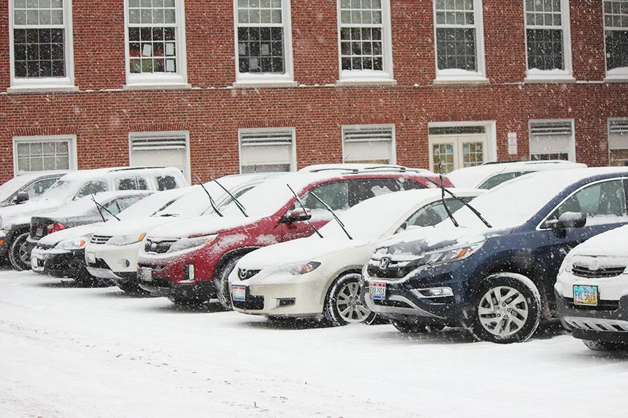 Some faculty and staff raised the windshield wipers on their cars to prevent them from sticking to icy windshields throughout the day. Staff who commuted from areas such as Solon and Vermillion faced lengthy drives today. 