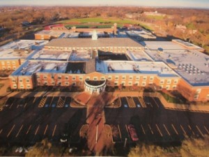 An aerial photo of the high school was in place to provide a reference for participants