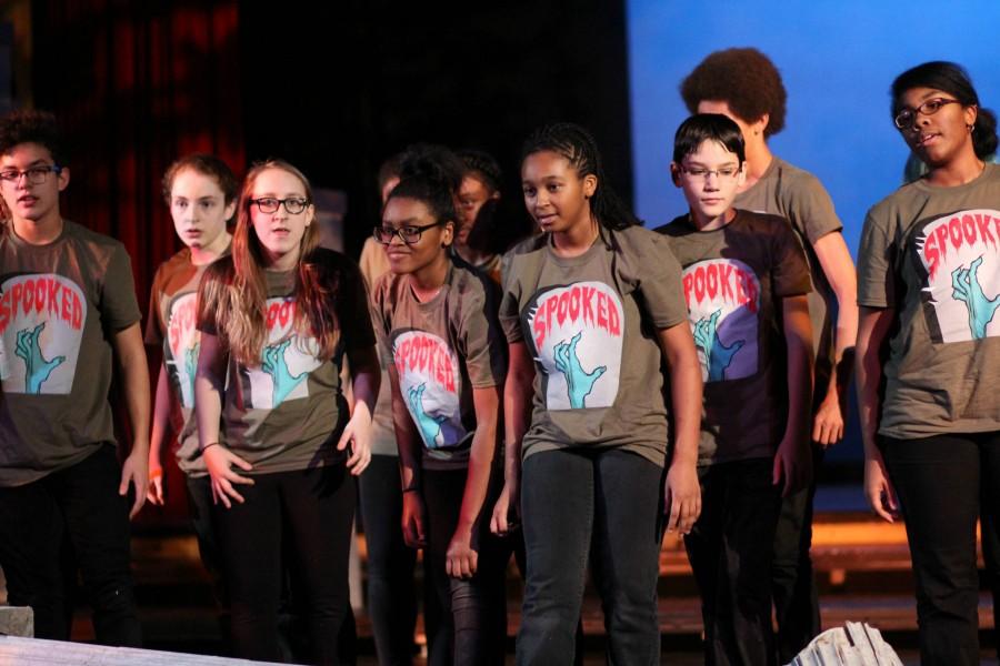 Freshman perform Spooked, directed by Theatre Department Chair Scott Sumerak.