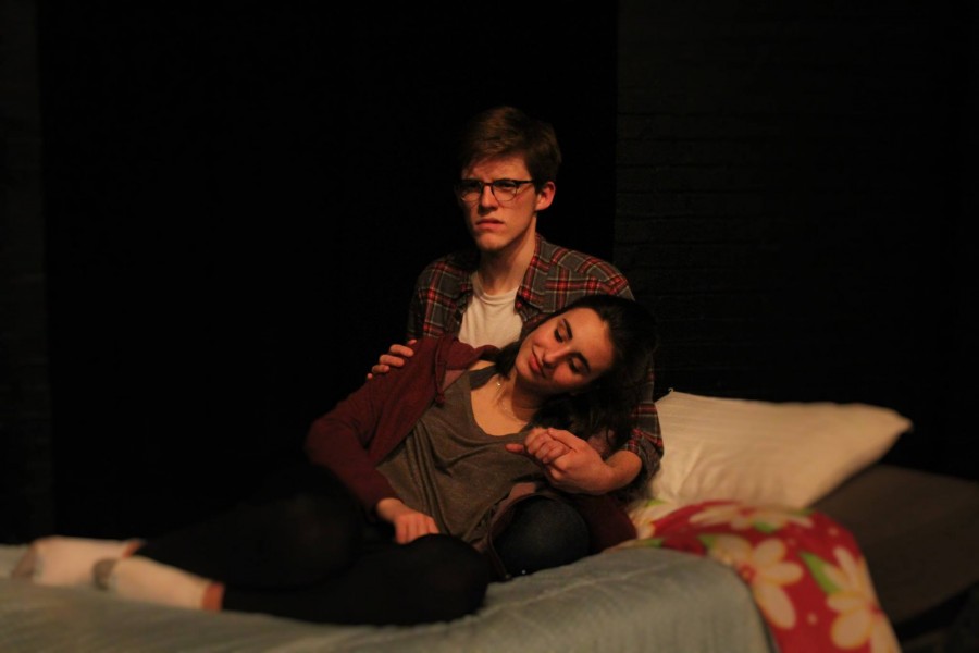 Cooper (Gus Mahoney) consoles Lola (Nora Spadoni) in the artful show Lola of this years New Stages performance. 