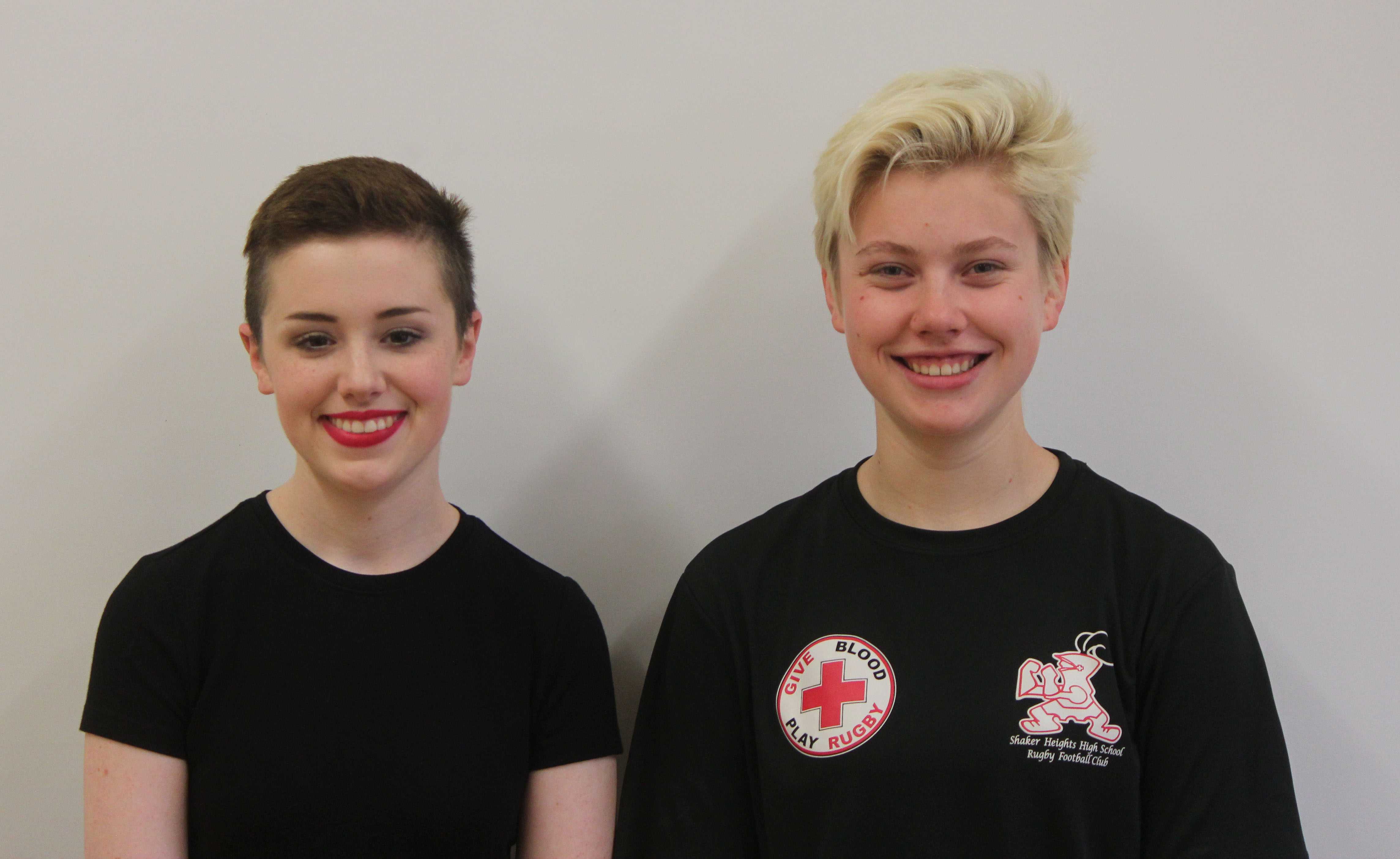 From left to right, senior Martha Jackson and junior Sheila Scanlon both identify outside of the gender binary. (Not identifying as either male or female)