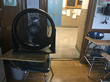 Although fans have been placed in classrooms, Spanish teacher Kimberly Ponce de Leon said that they are not much help because they just blow hot air around as well as everyones belongings adding an additional distraction.