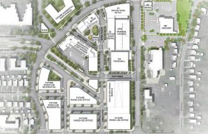 The city of Shaker Heights presented a map of the Van Aken area that shows what will be in each building when Shaker and RMS developers finish remodeling in June 2018. New businesses include Mitchell’s Ice Cream, Luna Bakery Cafe and Rising Star Coffee.