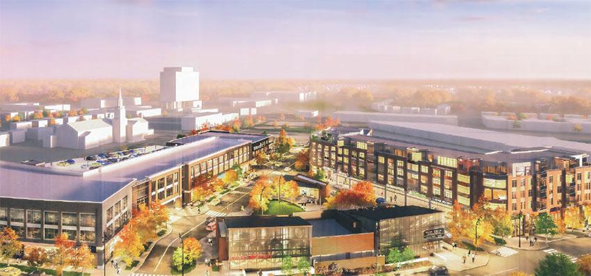 Included in the “Project Deck” released by the city of Shaker Heights is an animated projection of the finished Van Aken District project as seen looking southeast from Farnsleigh Road.