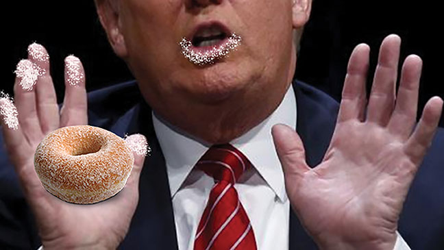 trump donut hands