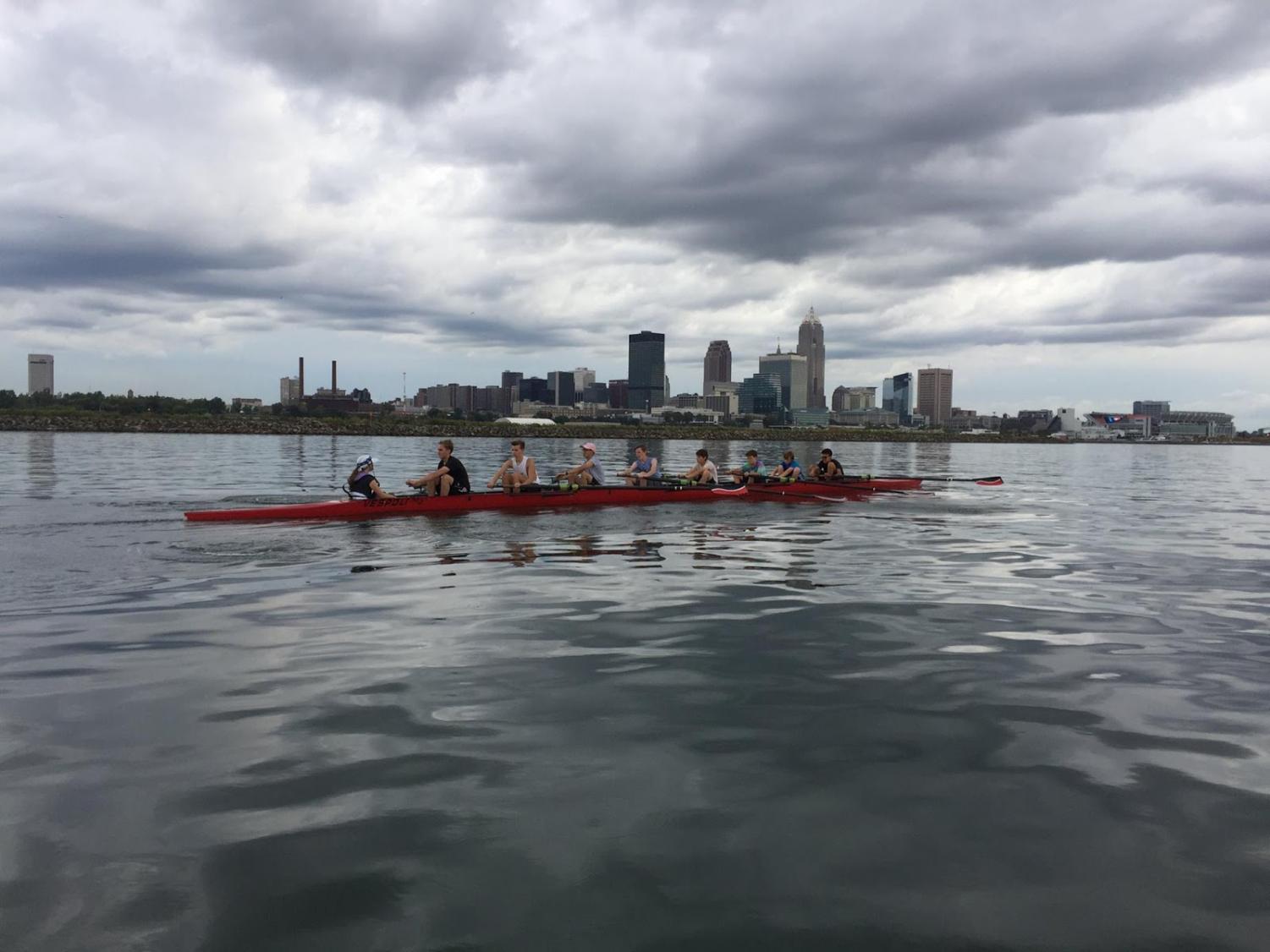 Though from a distance the Cuyahoga River completes the Cleveland area, crew members know what goes on above and below its surface. “I think it’s in a good spot — it’s very beautiful, the views from the river are pretty — but it’s pretty polluted,” senior crew captain Genevieve Fortin said.