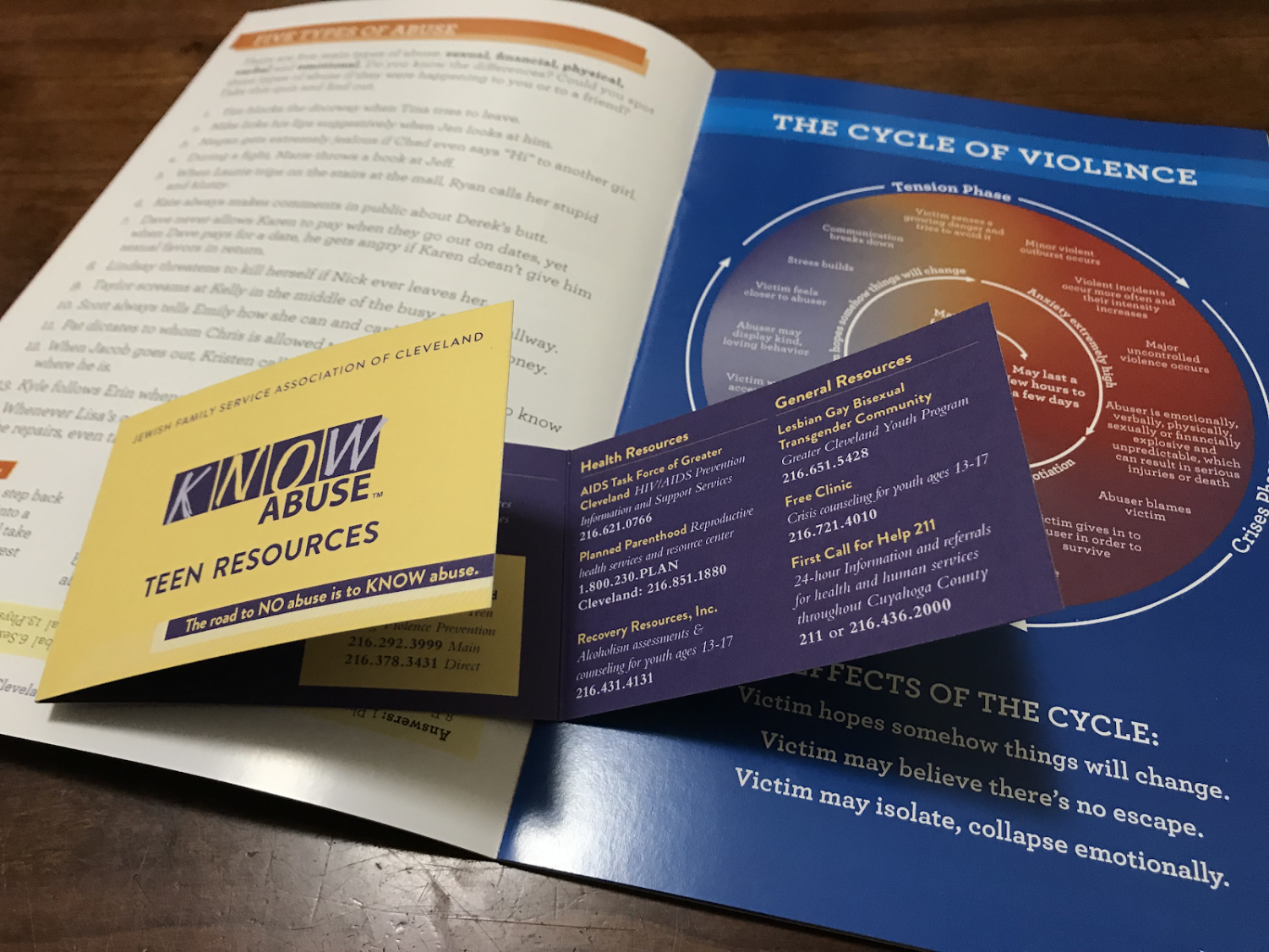 Students received pamphlets that included guides to healthy relationships and to recognizing warning signs for an abusive relationship. “I would hope that if people see abuse that they would speak up or tell someone,