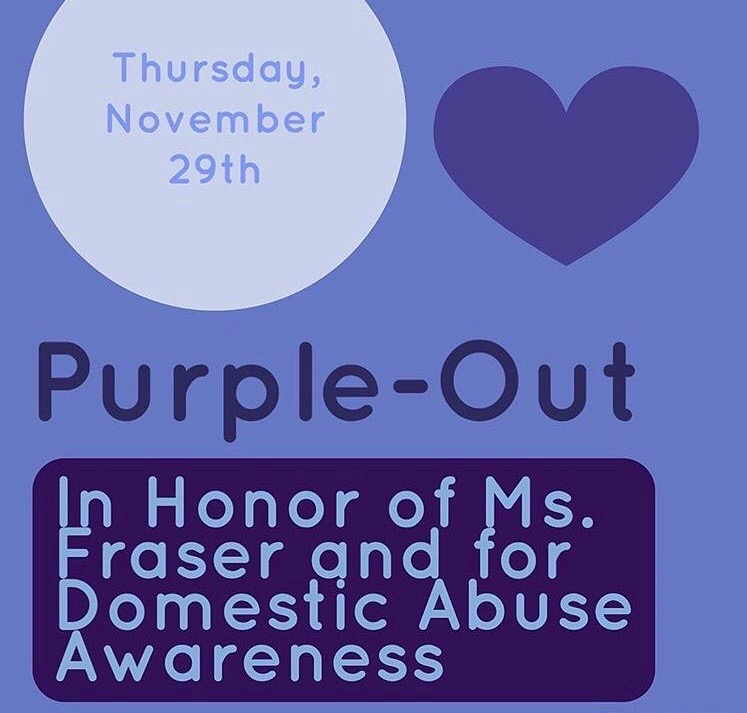 Participants aimed to promote awareness for domestic violence by wearing purple.