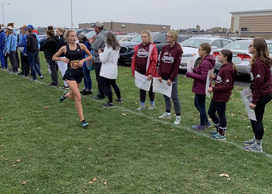 Junior Avery Blaszak runs at the OHSAA Regional cross country meet on Saturday.