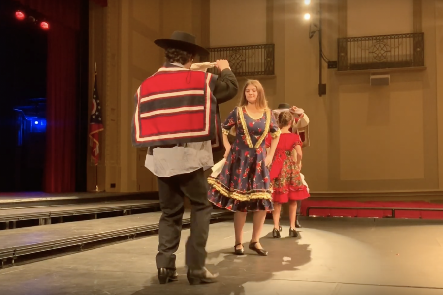 Chileans present their traditional dance, the Cueca, to students at the welcome assembly.