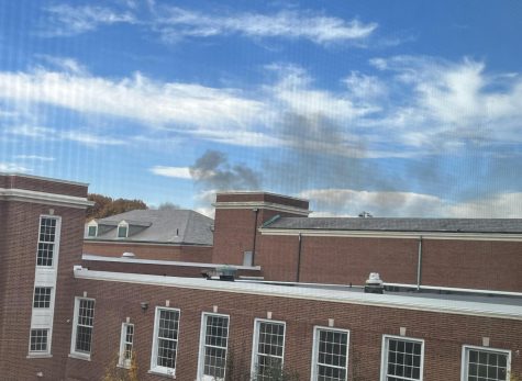 Smoke was visible from the high school.