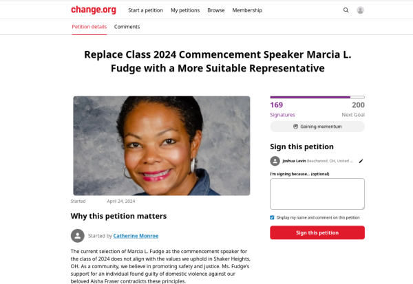 The petition, posted on change.org, reached 169 signatures in fewer than eight hours.