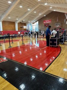 Voters scan their ballots in the Shaker Heights Middle School gym Nov. 5. 