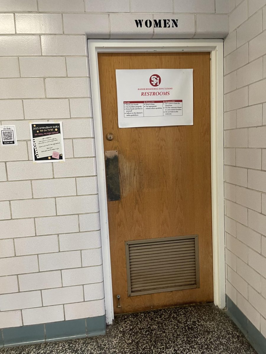 The women's restroom located in the first-floor front hallway was locked March 7 during 7th period. 