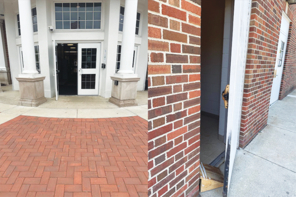 The front door at 5:58 p.m. May 13 — a teacher stated that the door had been open since 3:30 p.m. — and a north gym parking lot door during sixth period May 9.