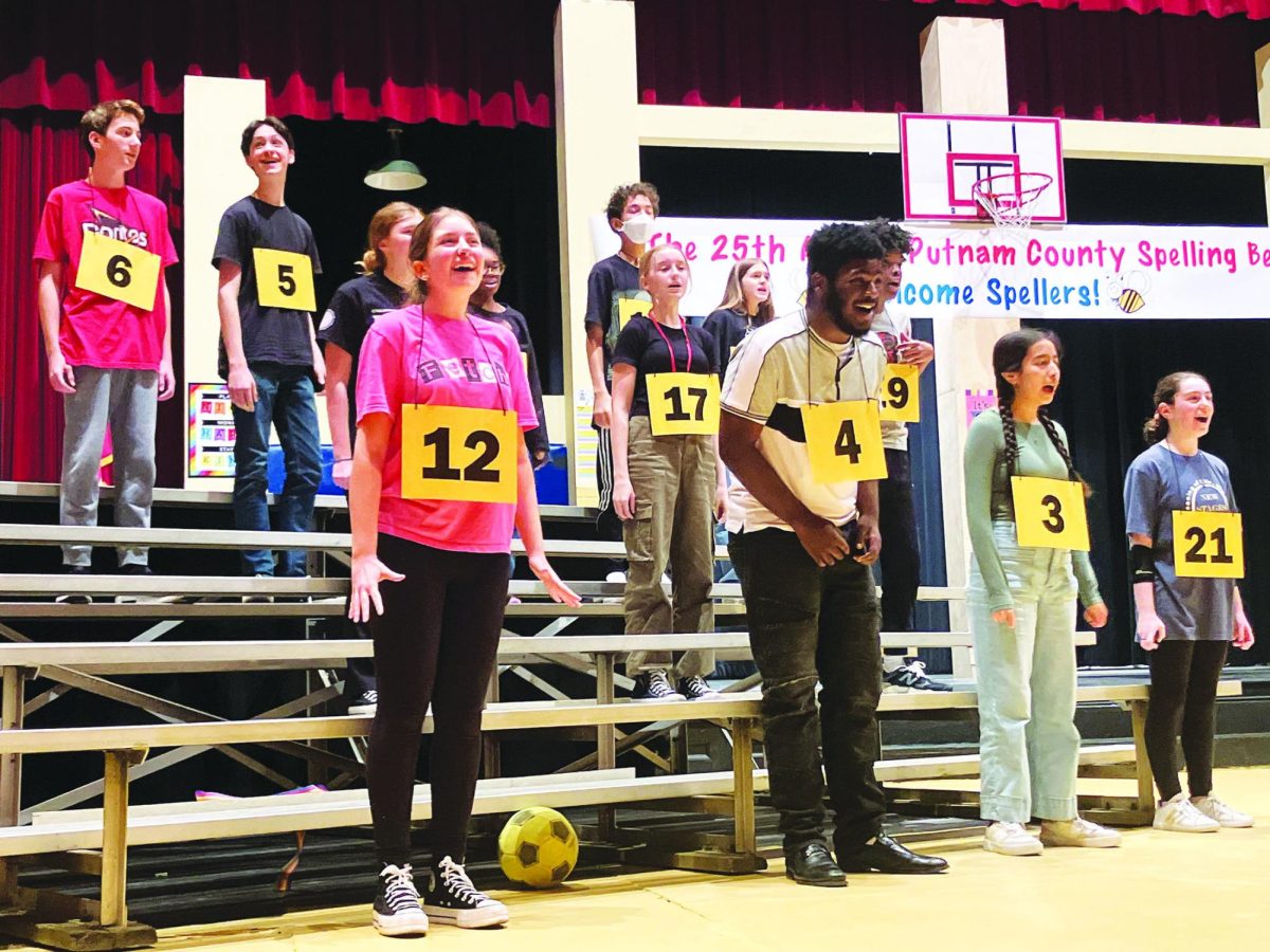 The cast of "The 25th Annual Putnam County Spelling Bee" rehearses the play's opening number in the fall. The show, which ran Nov. 21-23,  received five Dazzle nominations last week.