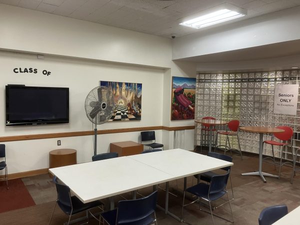 The senior lounge, located in the upper cafeteria, remains unchanged since its relocation from the former social room.