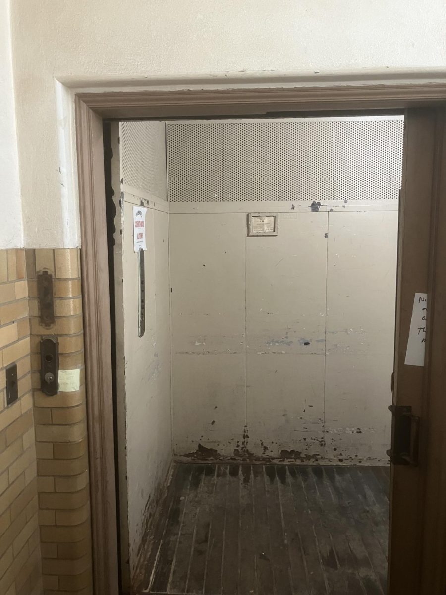 Students, teachers and custodial and cafeteria staff have been using the freight elevator in Room 110 while the primary elevator was out of service.